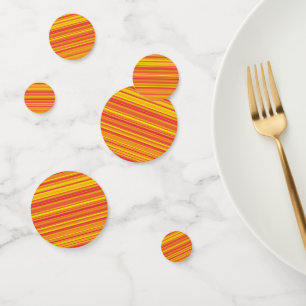 Orange Red Yellow Stripes Confetti
