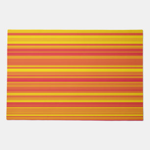 Orange Red Yellow Stripes Doormat