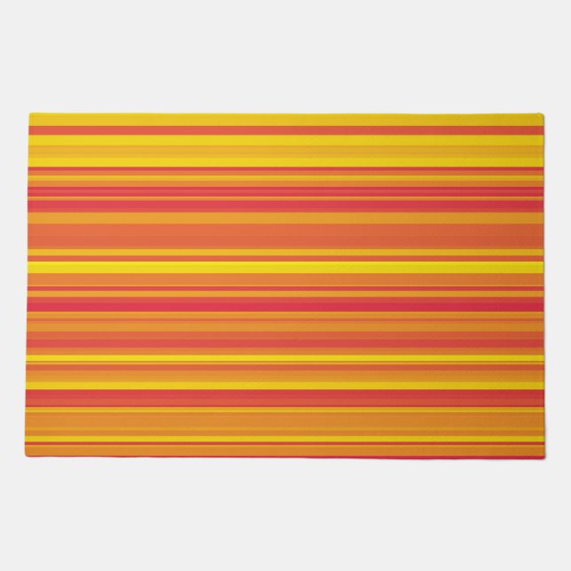 Orange Red Yellow Stripes Doormat (Front)