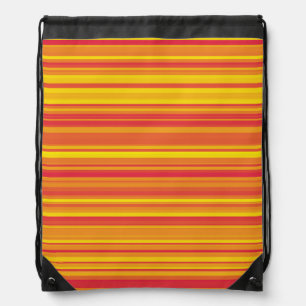 Orange Red Yellow Stripes Drawstring Bag