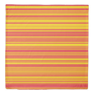 Orange Red Yellow Stripes Duvet Cover