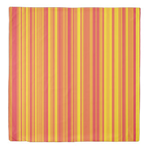 Orange Red Yellow Stripes Duvet Cover
