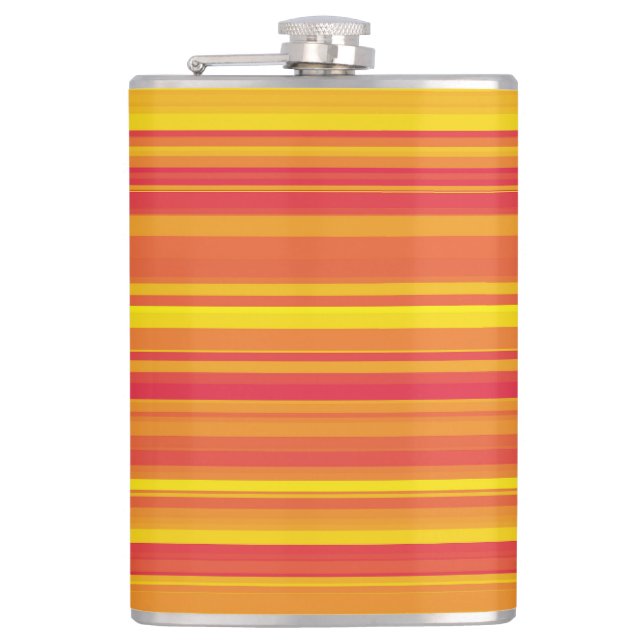 Orange Red Yellow Stripes  Flask (Front)