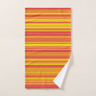 Orange Red Yellow Stripes Hand Towel