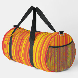 Orange Red Yellow Stripes Large Duffle Bag