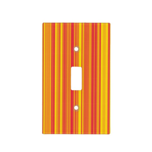 Orange Red Yellow Stripes Light Switch Cover (Front)