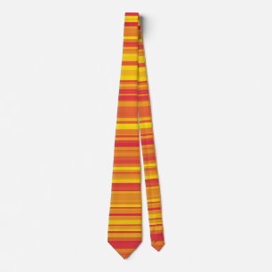 Orange Red Yellow Stripes Neck Tie