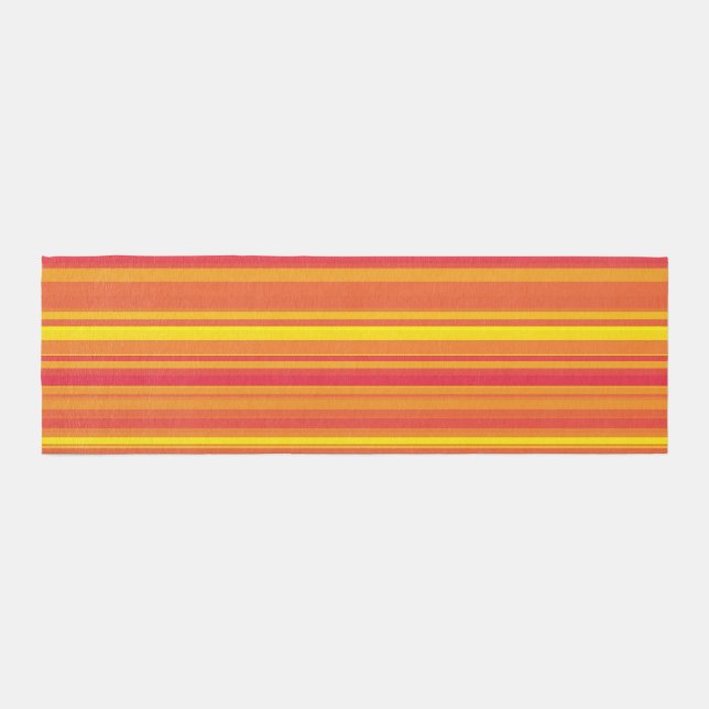Orange Red Yellow Stripes Outdoor Rug (Front)