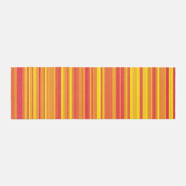 Orange Red Yellow Stripes Outdoor Rug (Front)