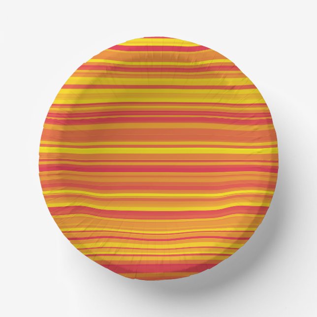 Orange Red Yellow Stripes Paper Bowls (Front)
