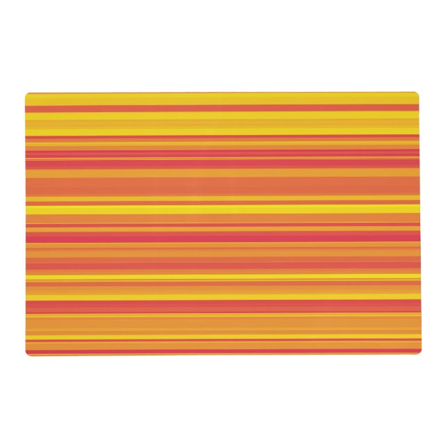 Orange Red Yellow Stripes Placemat (Front)