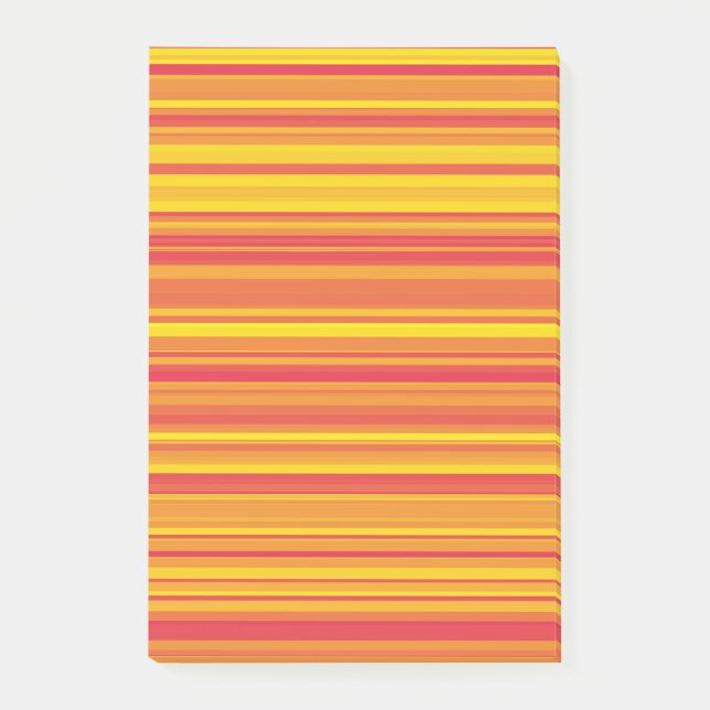 Orange Red Yellow Stripes Post-it Notes (Front)