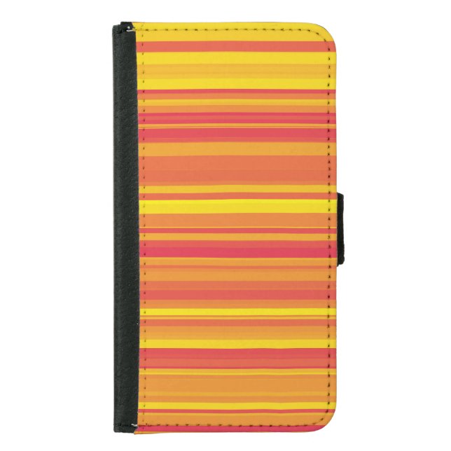 Orange Red Yellow Stripes Samsung Galaxy Wallet Case (Front)