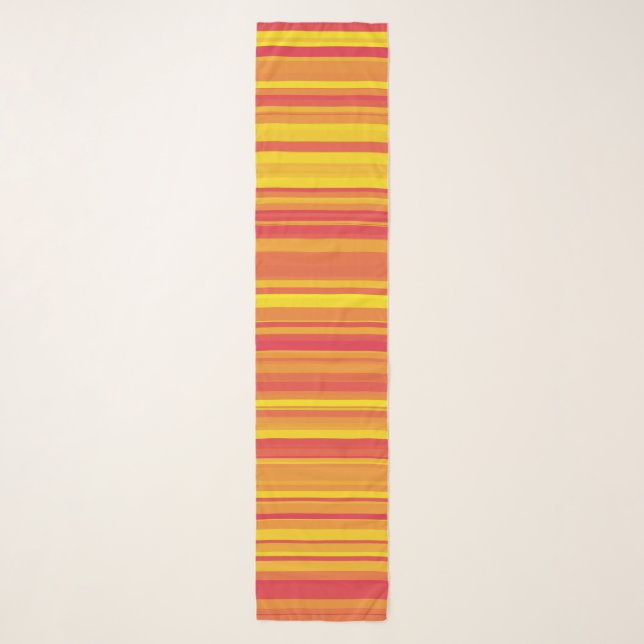 Orange Red Yellow Stripes Scarf (Front)