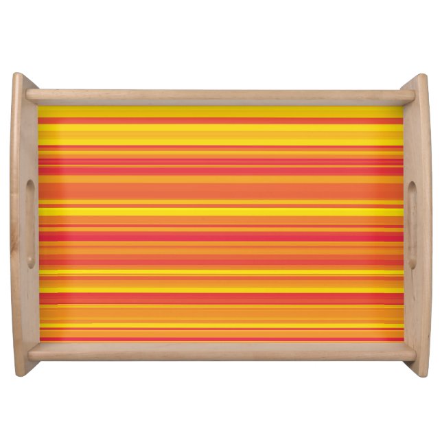 Orange Red Yellow Stripes Serving Tray (Front)