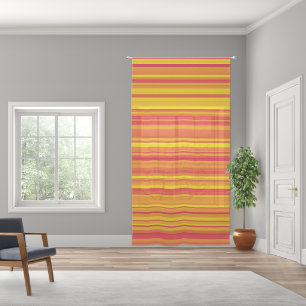 Orange Red Yellow Stripes Sheer Curtains