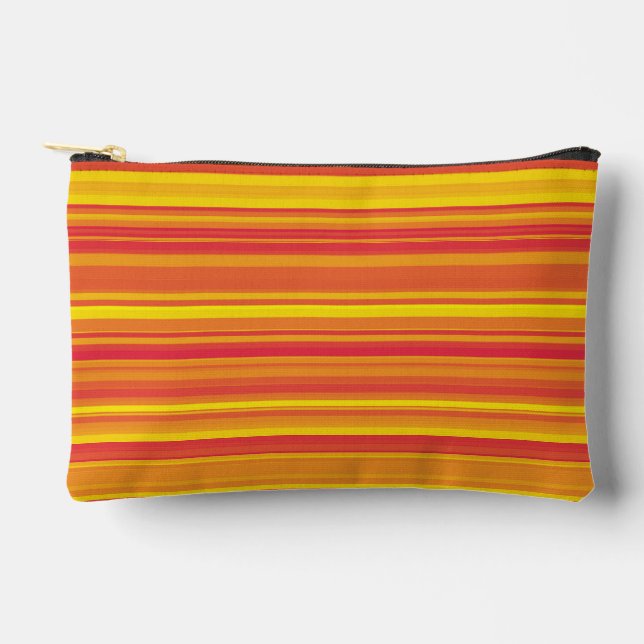 Orange Red Yellow Stripes Small Accessory Pouch (Front)