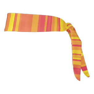 Orange Red Yellow Stripes Tie Headband