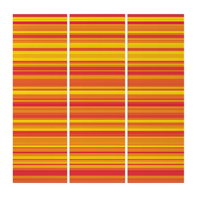 Orange Red Yellow Stripes Triptych (Front)