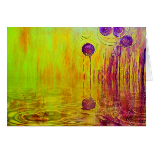 Orange Reflection Orange and Red Abstract Art Cards (Front Horizontal)