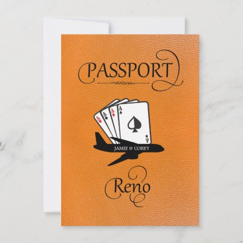 Orange Reno Passport Save the Date Card