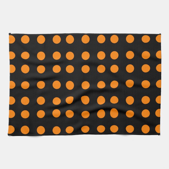 Orange Repetitive Dots Kitchen Towel (Horizontal)