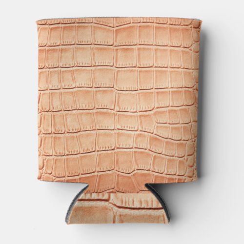 Orange Reptile Leather Texture Design Can Cooler