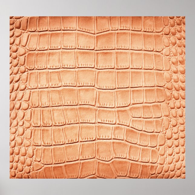 Orange Reptile Leather Texture Design Poster (Front)