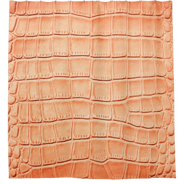 Orange reptile leather texture shower curtain (Front)
