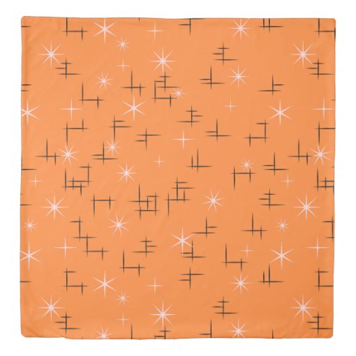 Orange Retro Atomic Age Pattern Duvet Cover | Zazzle