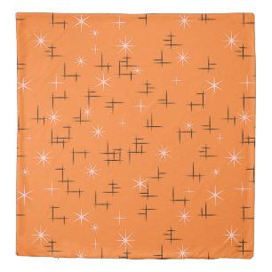 Orange Retro Atomic Age Pattern Duvet Cover