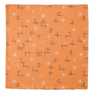 Orange Retro Atomic Age Pattern Duvet Cover