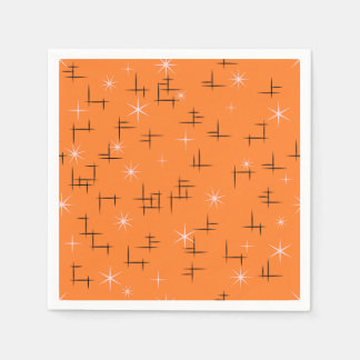 Orange Retro Atomic Age Pattern Napkins