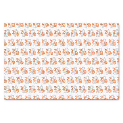 Orange Retro Big Numbers Class of Tissue Paper