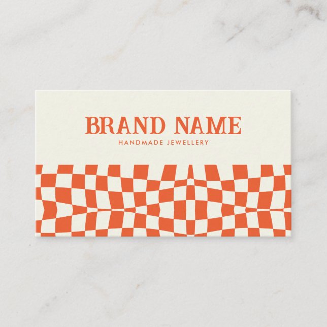 Orange Retro Bold Fun Business Card (Front)