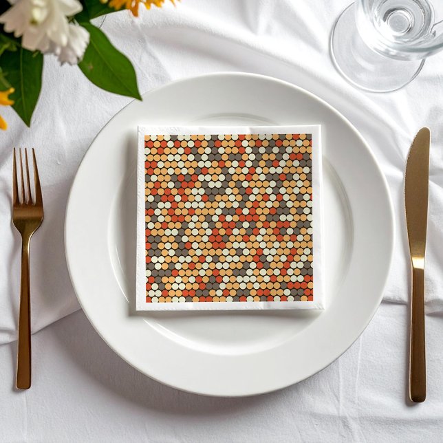 Orange retro dots napkins (Creator Uploaded)