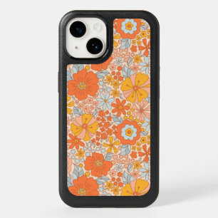 Orange Retro Flower Pattern OtterBox iPhone 14 Case