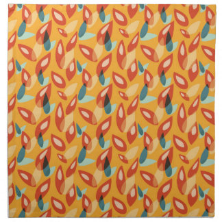 Orange Retro Modern Design - 70s Style Geometric Cloth Napkin