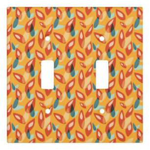 Orange Retro Modern Design - 70s Style Geometric Light Switch Cover