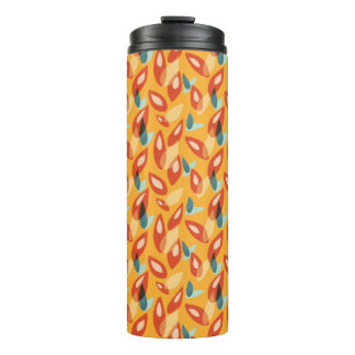 Orange Retro Modern Design - 70s Style Geometric Thermal Tumbler