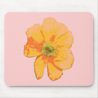 Orange Retro/ PopArt Flower Mouse Pad