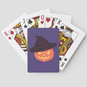 Orange Retro Pumpkin Poker Cards Vintage Hallowen