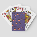 Orange Retro Pumpkins &amp; Bats Halloween Poker Cards