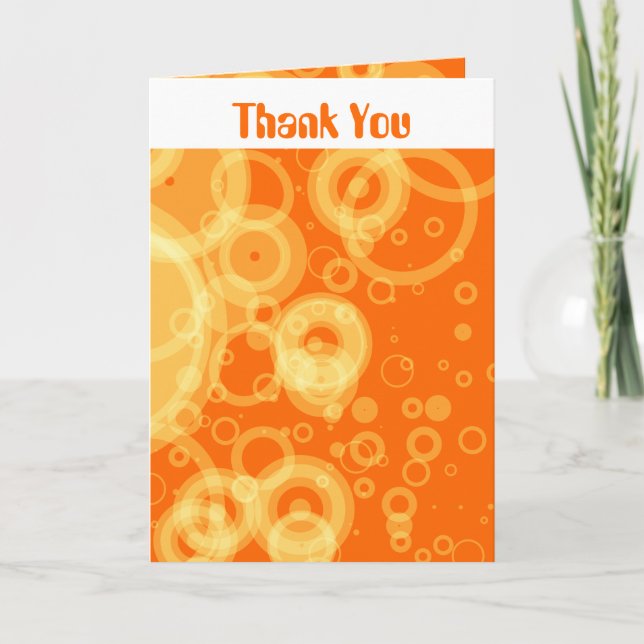 Orange Retro Rings Thank You (Front)
