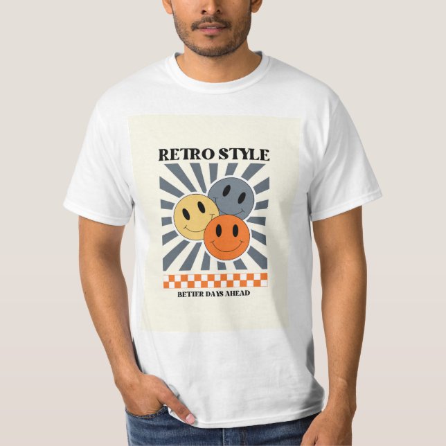 Orange retro style T-Shirt (Front)