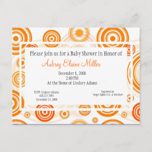 Orange Retro Targets Baby Shower Invitation