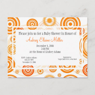 Orange Retro Targets Baby Shower Invitation