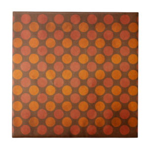 Orange retro vintage dots pattern tile