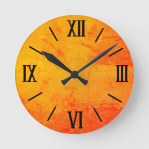 Orange retro Wall Clock