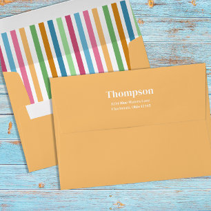 Orange Return Address Simple Custom Envelope